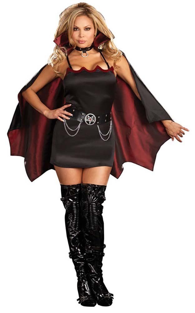 VAMPIRE VAMPIRESS SEXY FUN ADULT PLUS FANCY DRESS HALLOWEEN COSTUME