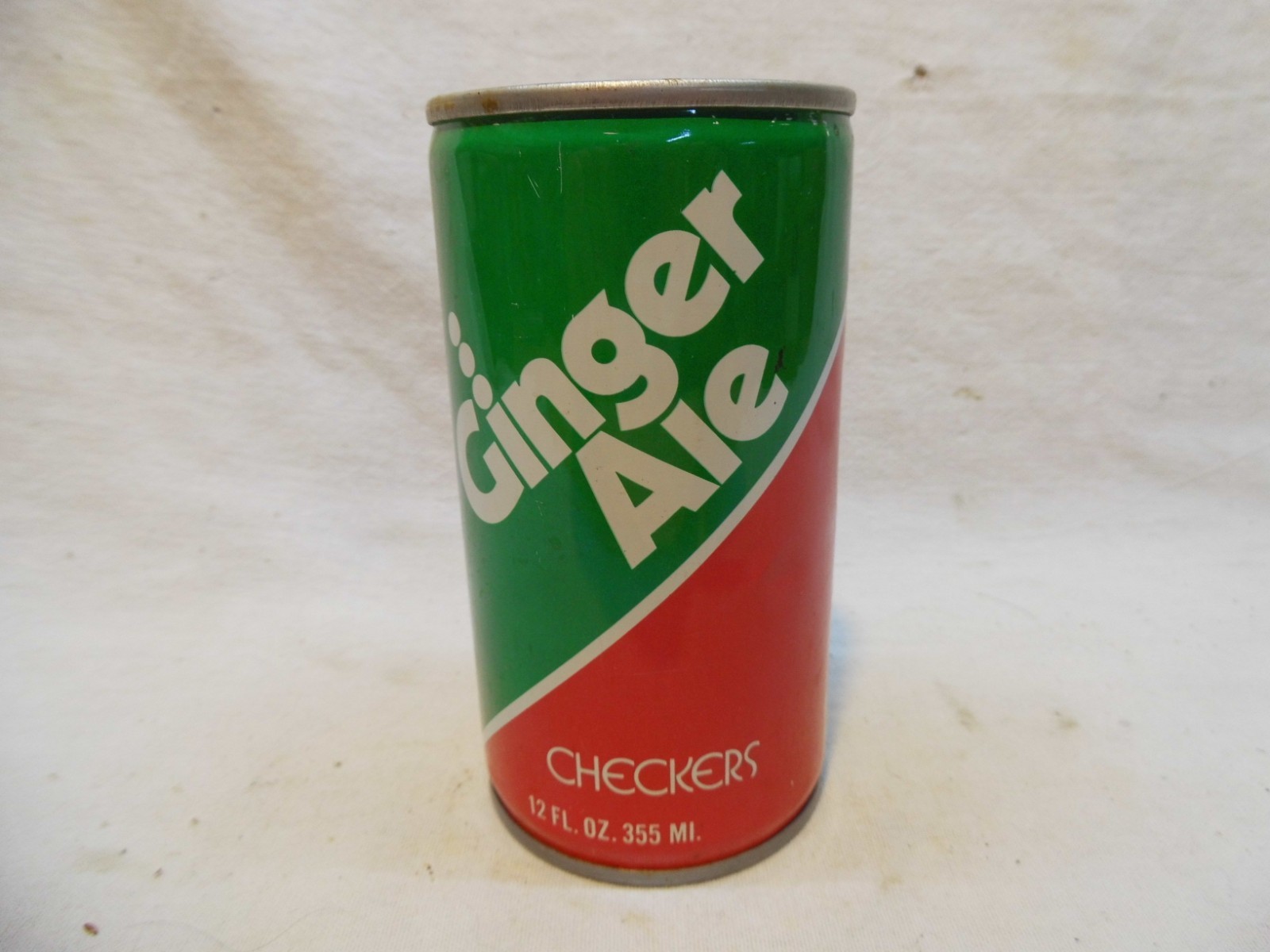 CHECKERS GINGER ALE SODA CAN~BEATRICE FOODS INC, LOUISVILLE, KY #42