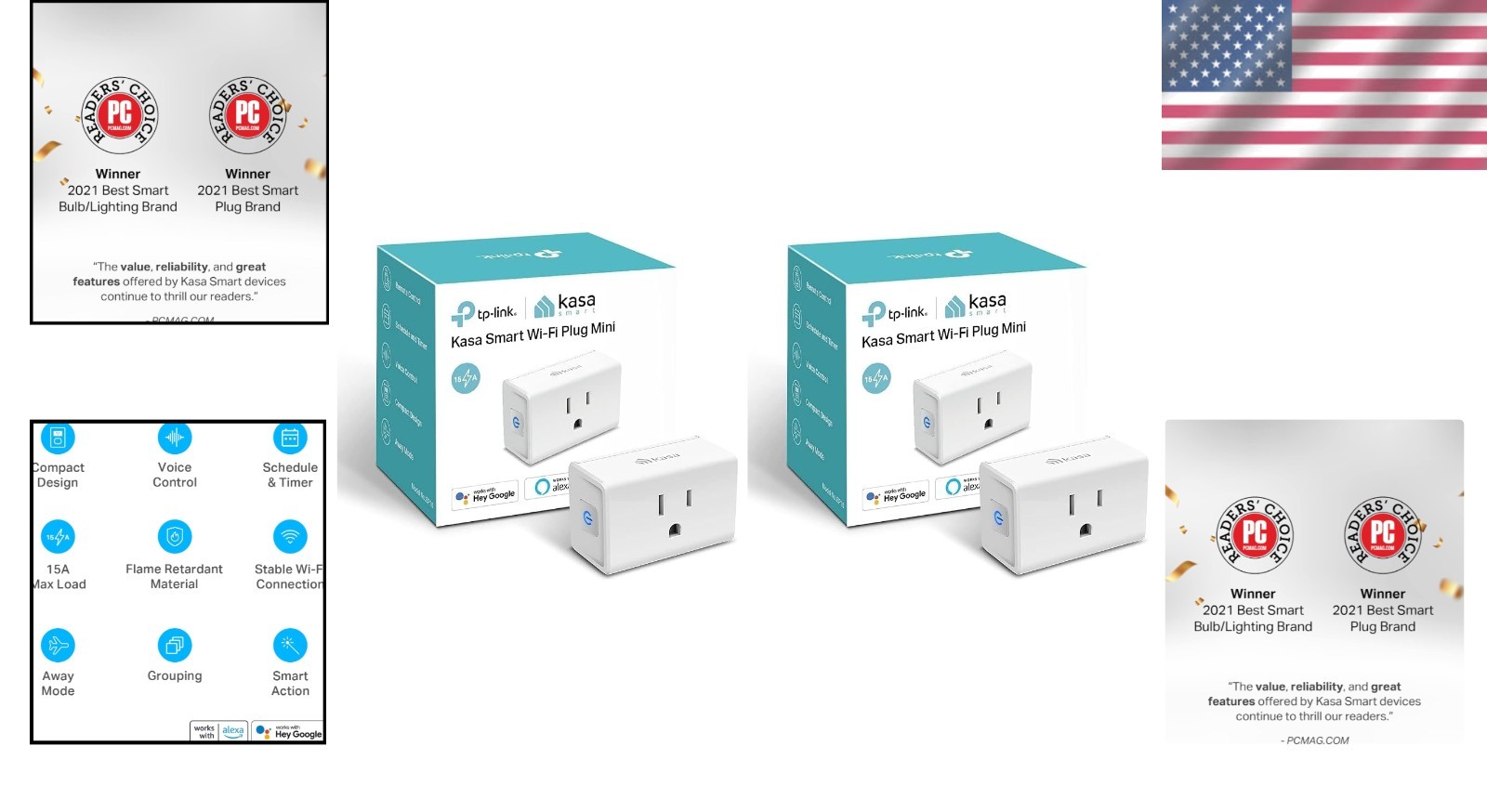 2-Pack Wi-Fi Smart Home Plug - Easy Setup, Remote Control, & Compact Design