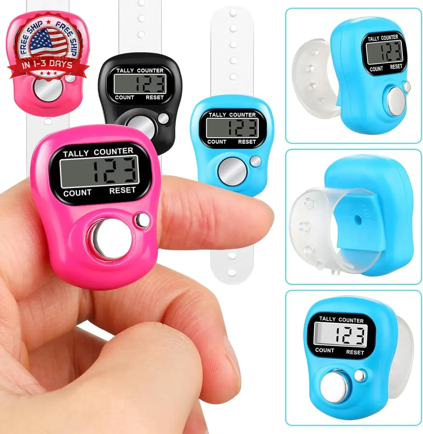 Electronic Finger Counter, Electronic Digital Display, Hand Tally Clicker Counte