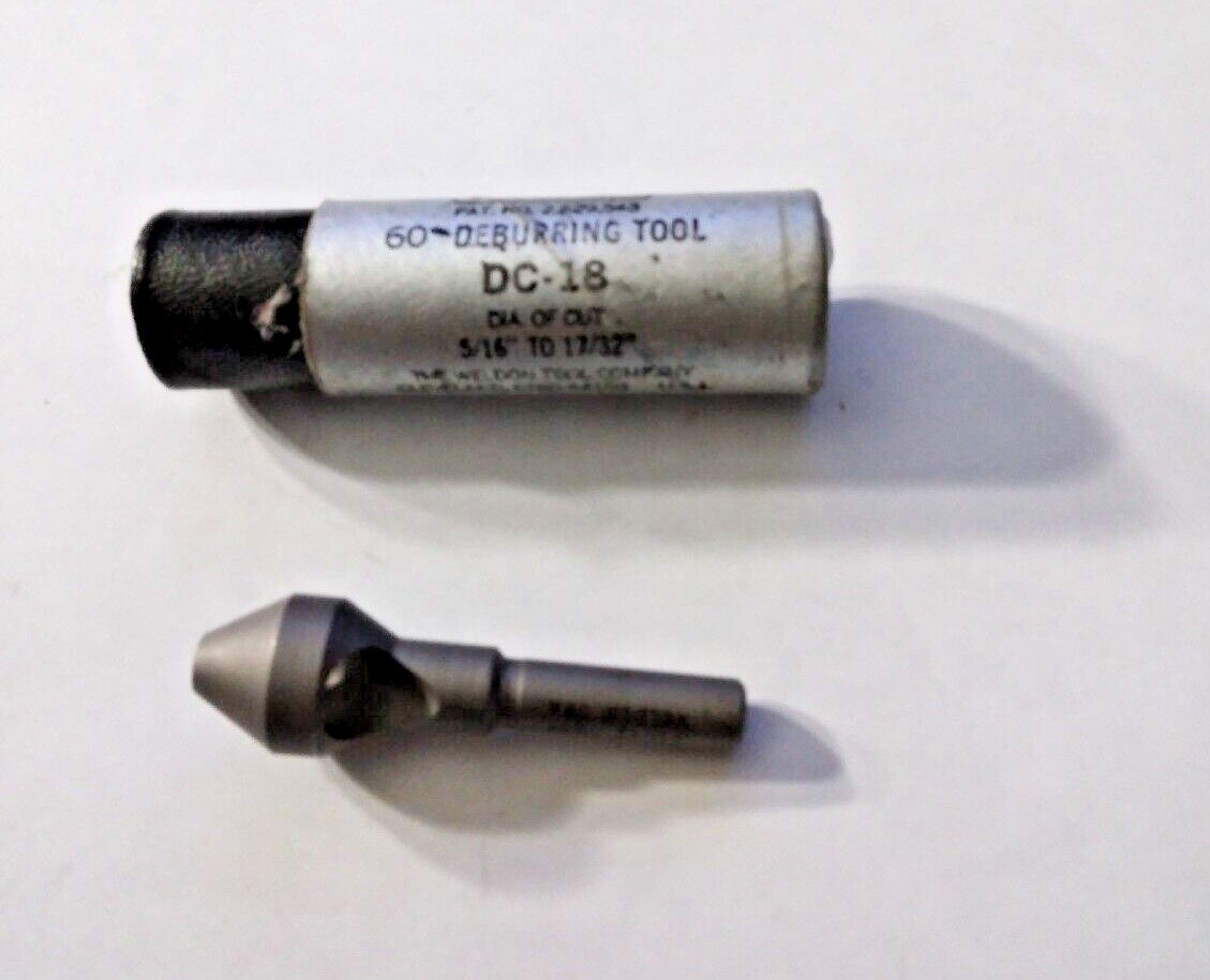 WELDON Countersink # DC-18 x 60° Degree Deburring Tool Chamfer New in Tube NOS