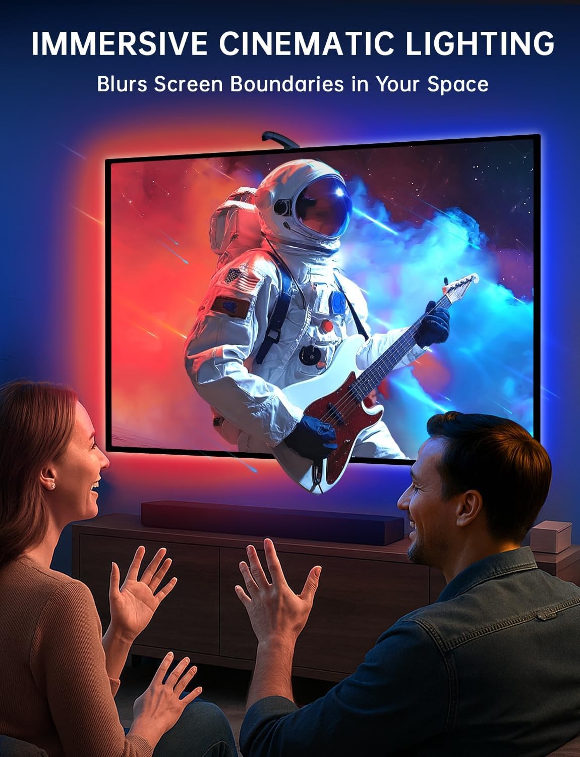TV LED Backlight with Sensor, LED Sync Lights for TV 55-65 Inch, Smart Camera...
