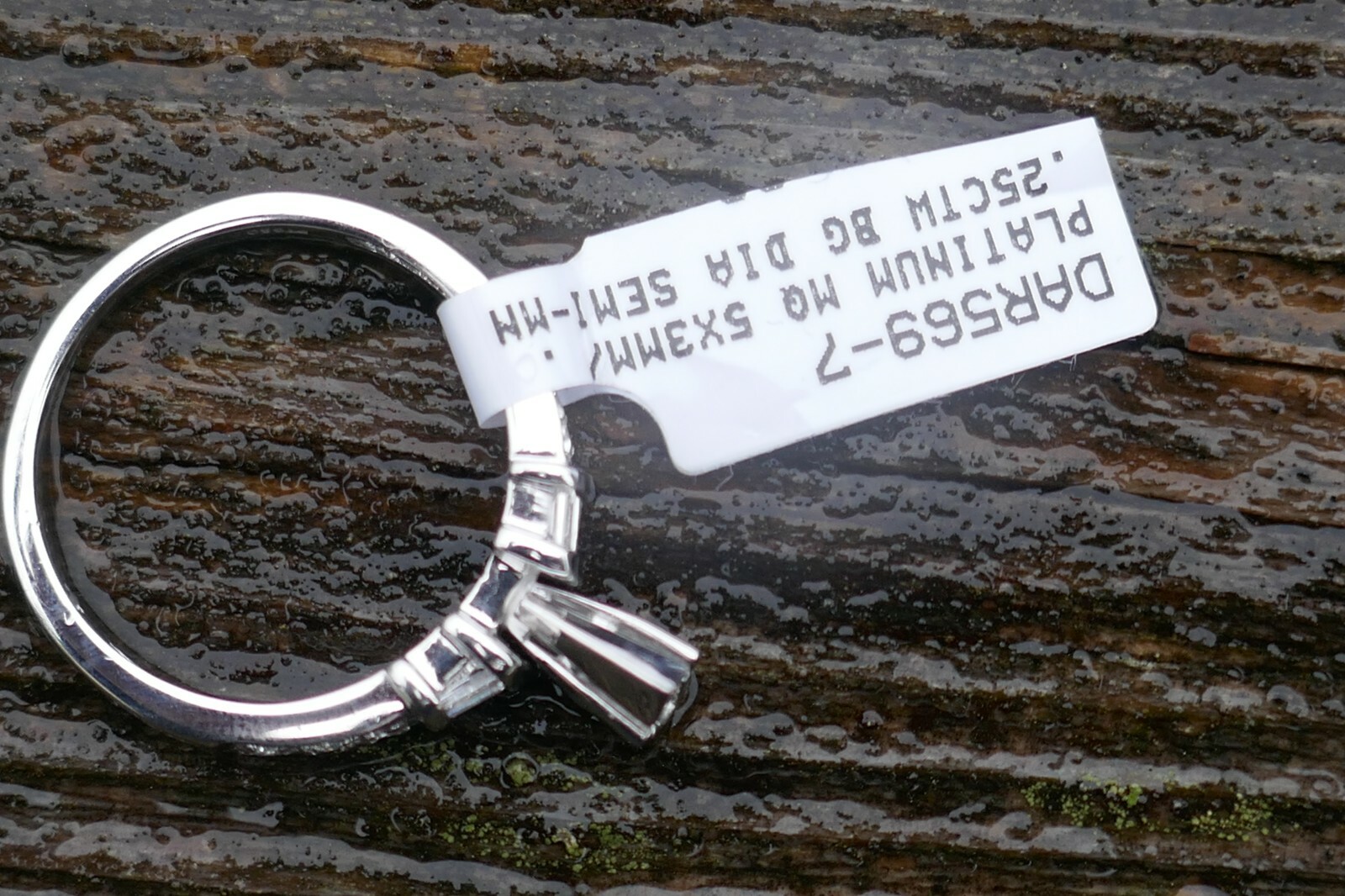 Gorgeous Platinum & Diamond Setting - Size 6.75 / 4.6 Grams