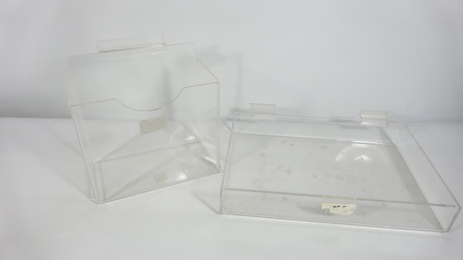 2 - Retail Acrylic Slat Wall Trays - Merchandise Display Shelves