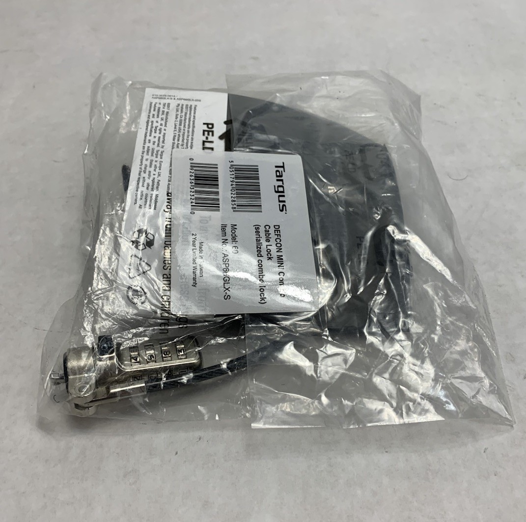 Targus DEFCON MINI 60 ASP66GLX-S Combo Cable Lock