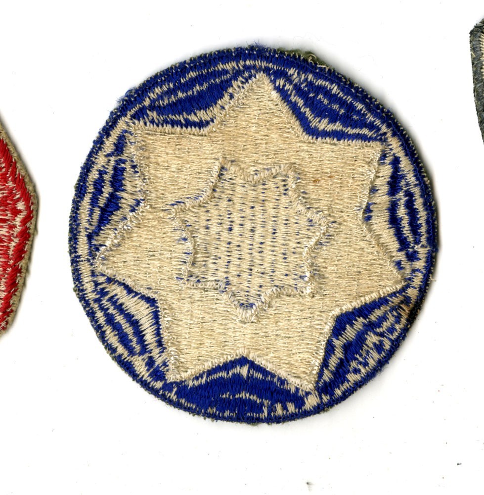 7th Service Command White Back Patch Ripple Weave WWII Vintage Plains States