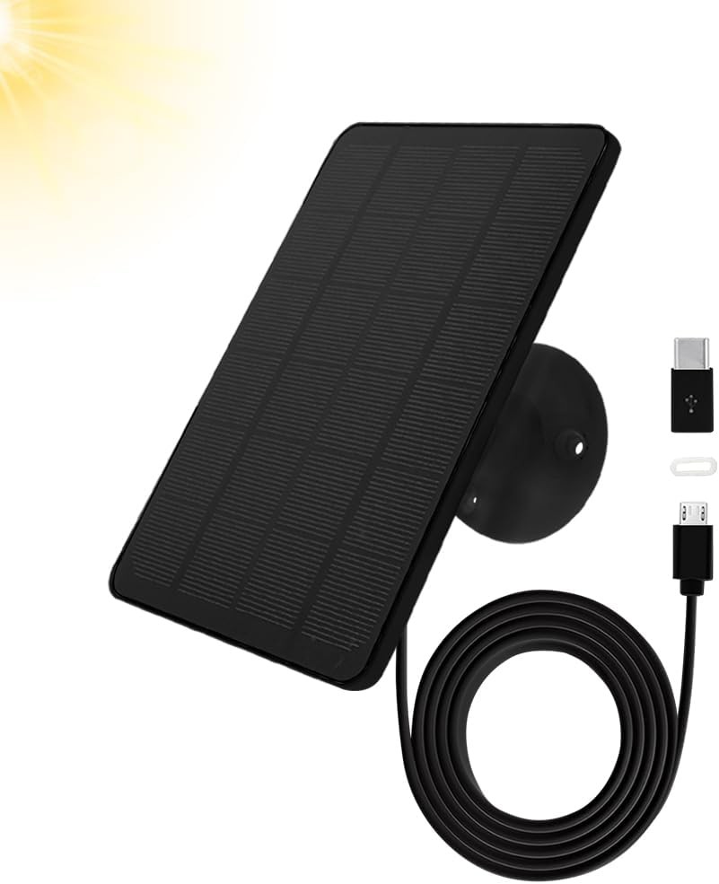 Camera Solar Panel Compatible with WYZE Battery Cam Pro Wireless 1 Pack Black