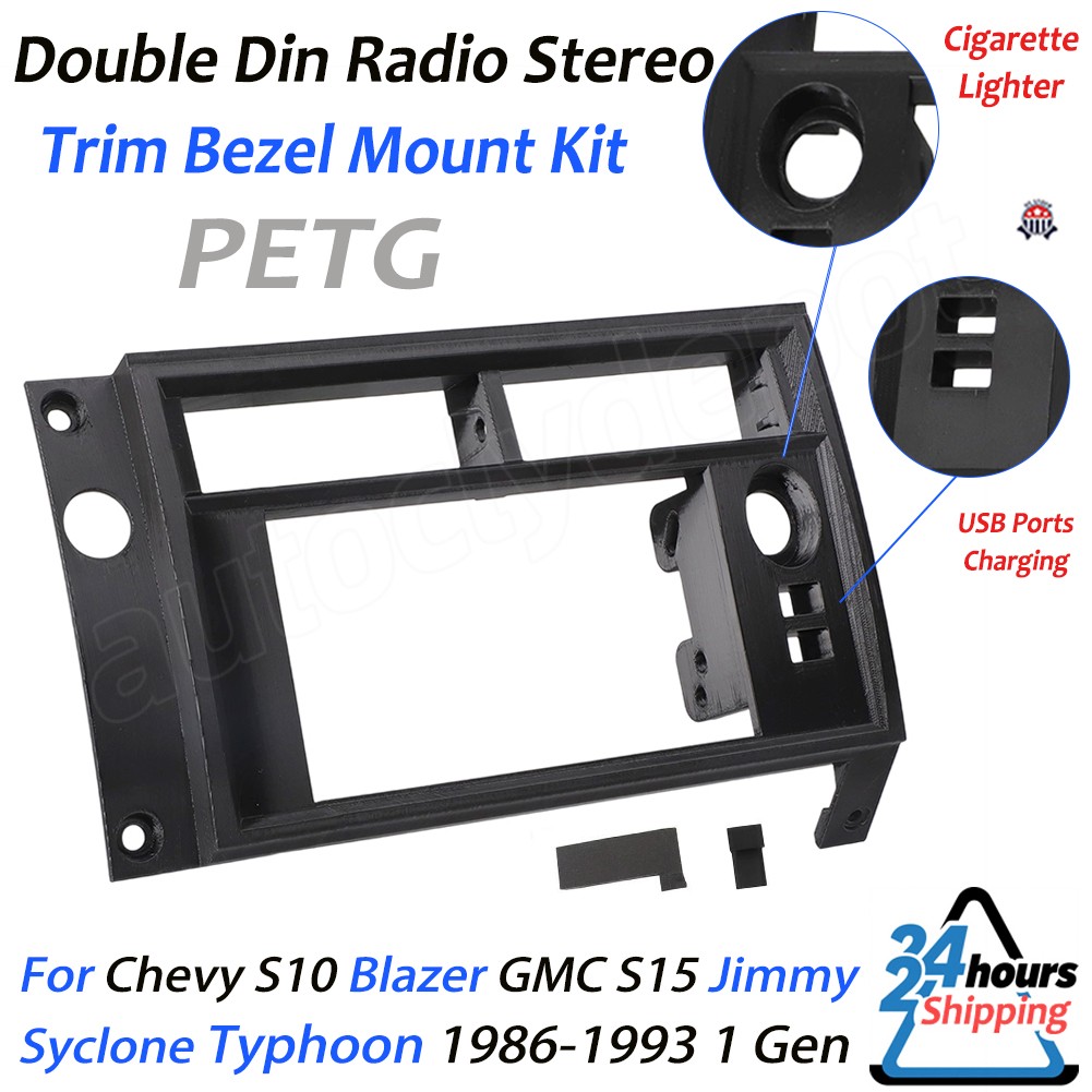 For Chevy S10 Blazer GMC S15 Jimmy Double Din Radio Stereo Trim Bezel Mount Kit