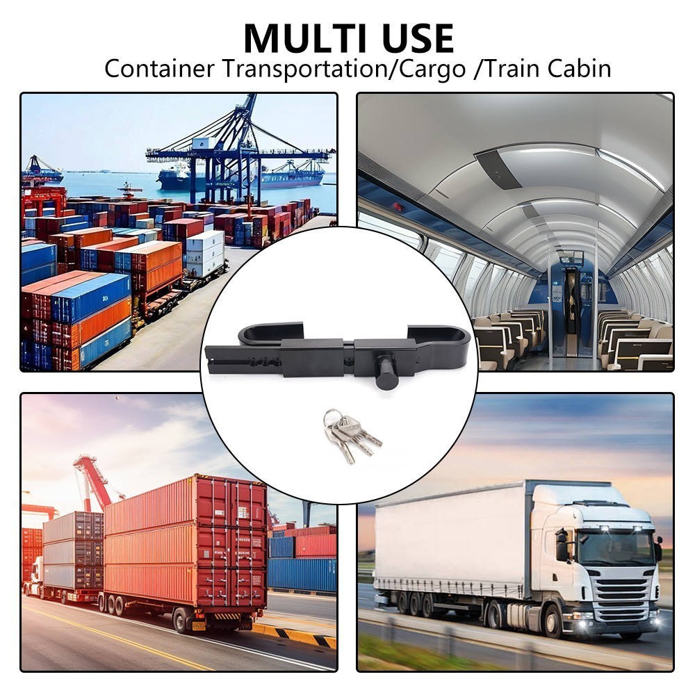 Shipping Container Lock Heavy Duty Steel Trailer Box Cargo Door Lock w/ 3 Keys