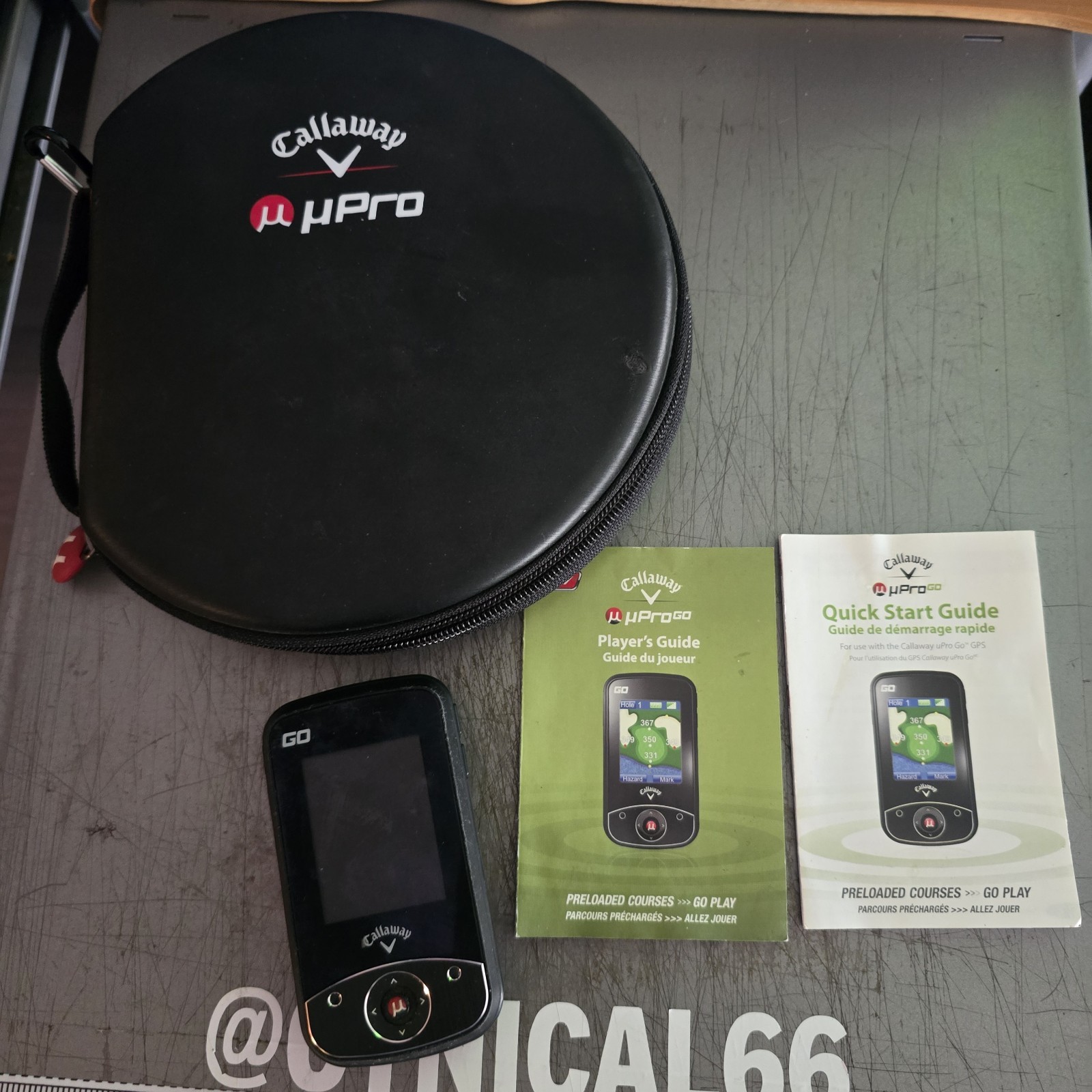 Callaway uPro GO Golf GPS Rangefinder With Case Tested Works