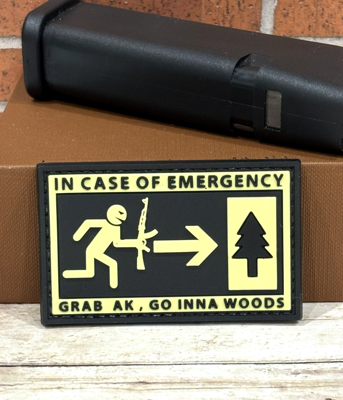 PVC Tactical Patch, In Case Of Emergency Grab AK Patch, Morale Gun Rifle Patch