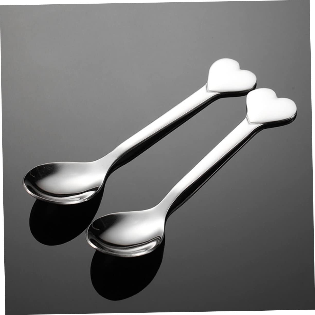 12 PCS Heart Shaped Appetizer Fork Spoons Silverware Set Dessert Fruit