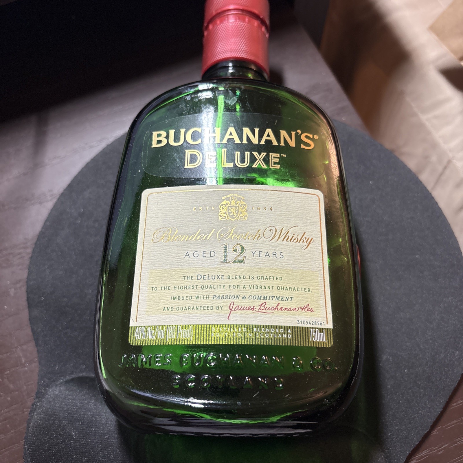 Buchanas  Deluxe 12 Years Old Blended Scotch Whisky Bottle Empty 750ml