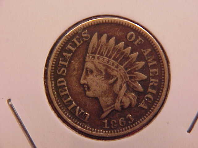 1863 INDIAN HEAD CENT - VF+ - SEE PICS! - (X110)
