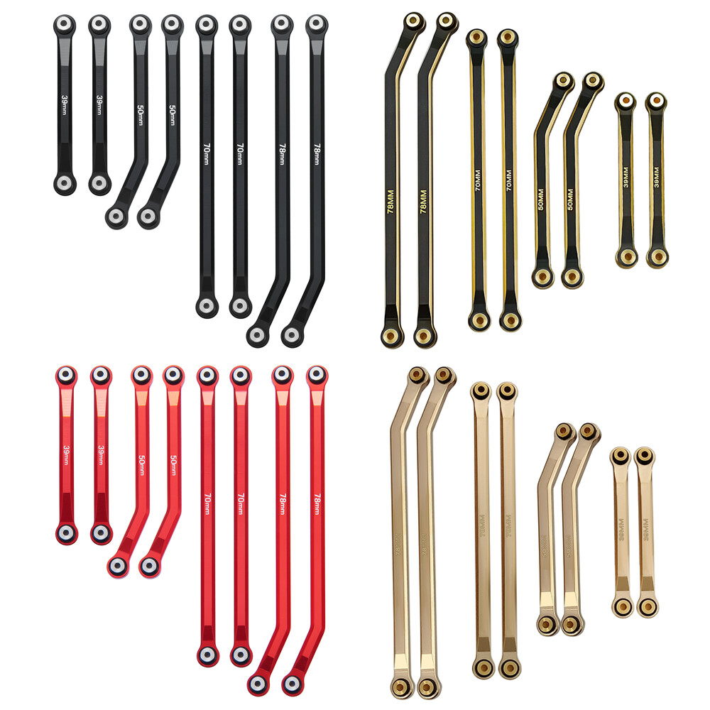 Aluminum Body Link Tie Rod Kit Upgrade Parts for Axial 1/24 RC SCX24 Crawler Car