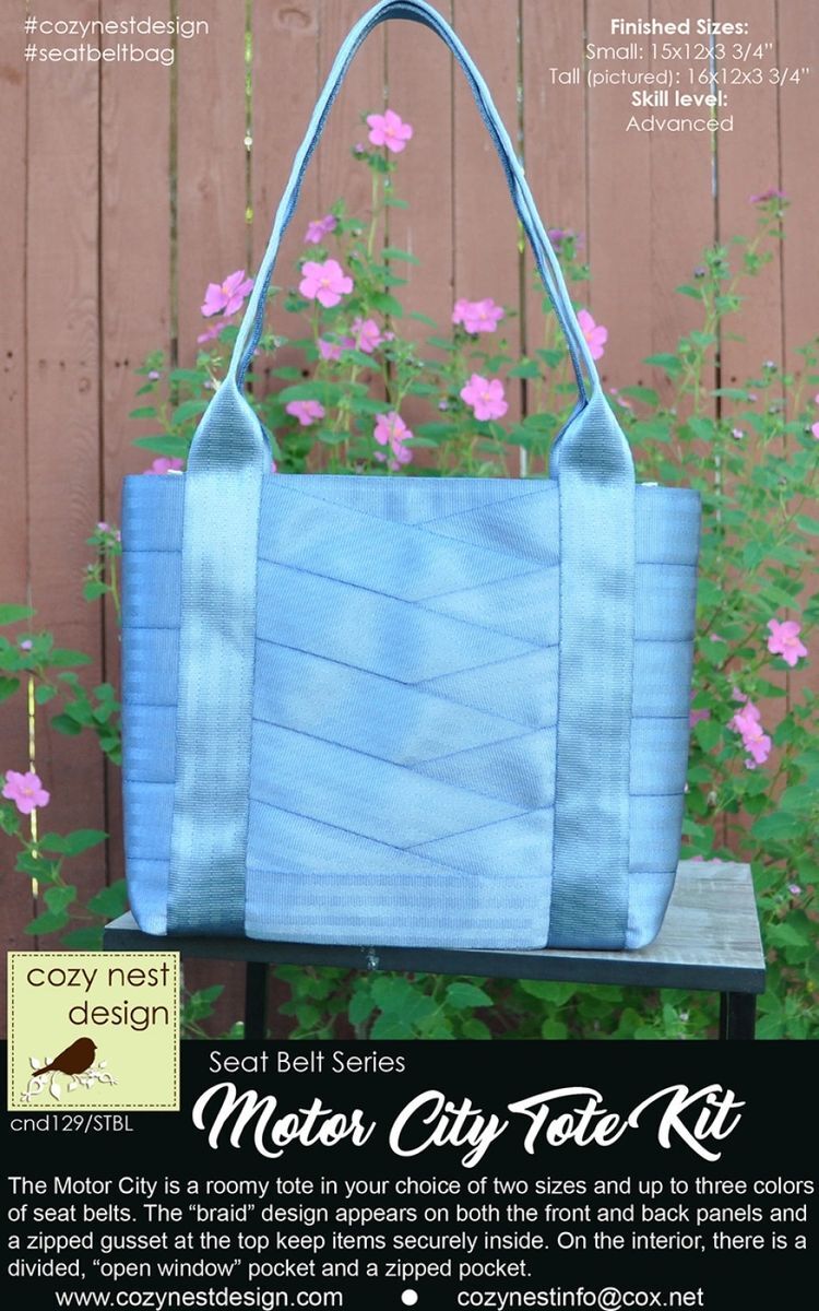 Motor City Seat Belt Tote Kit in Steel Blue by cozy nest design