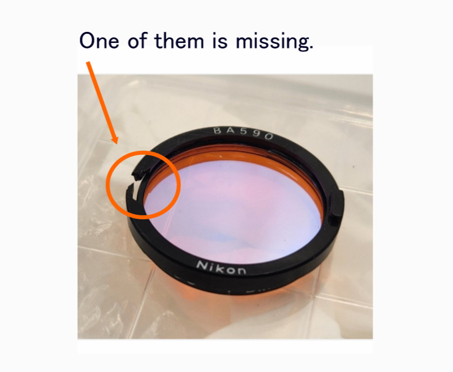 Nikon BA590 FIlter for microscoep Eclipse E800 E1000 34743