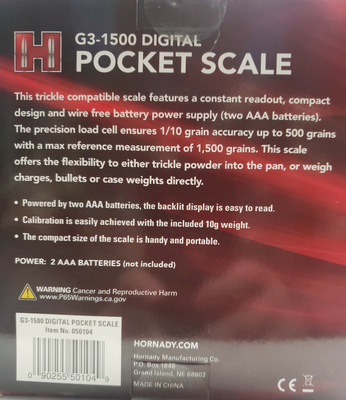Hornady G3-1500 Digital Powder Scale