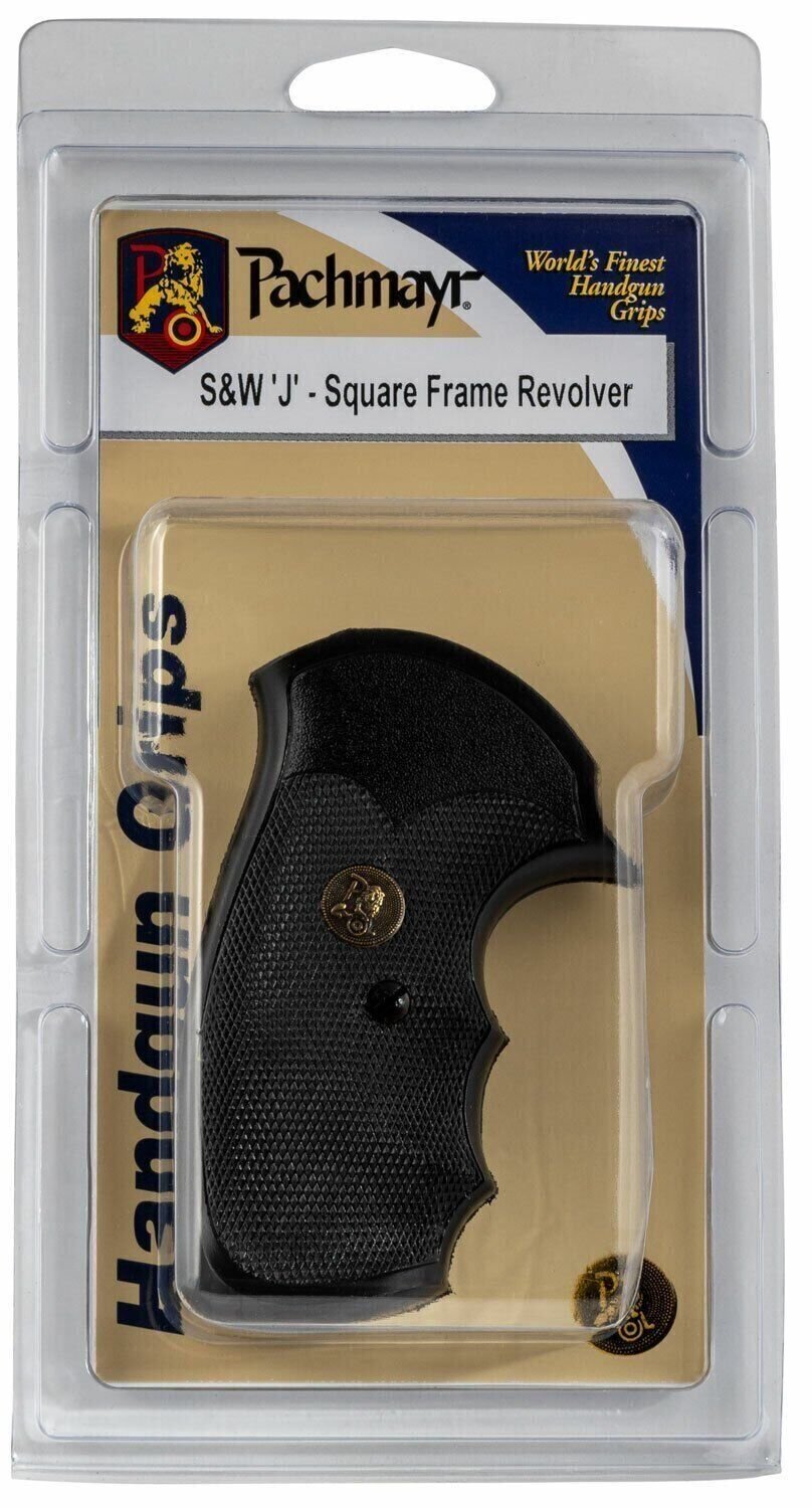 Pachmayr Gripper Rubber Pistol Grips S&W J Frame Square Butt Black 03250