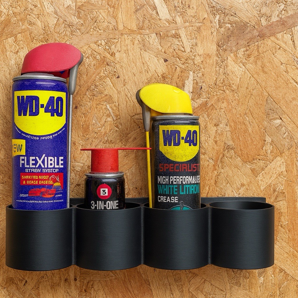 Spray Can Holder Rack 4 Slot Wall Mount Garage Organizer forWD40 Paint Lubricant