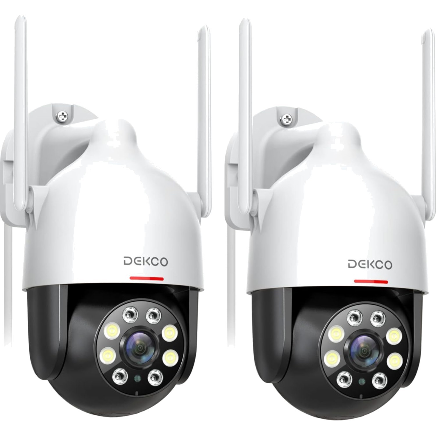 Dekco 2K Outdoor WiFi Security Camera 2 Cam Kit Pan Tilt Dome