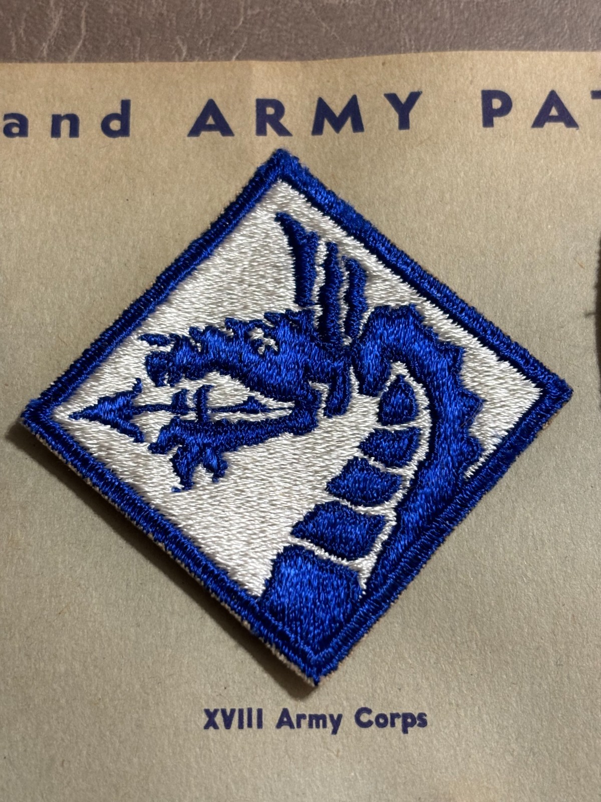 G W Lawrence Collection US Army 18th Corps Patch Inv 18-3