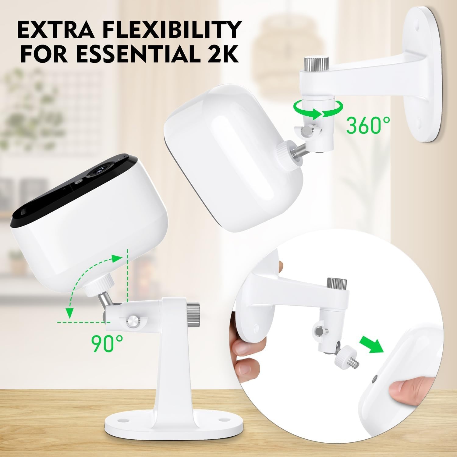 Water-Resistant Wall Mount for Arlo Cameras - 360° Adjustable, Easy Installation
