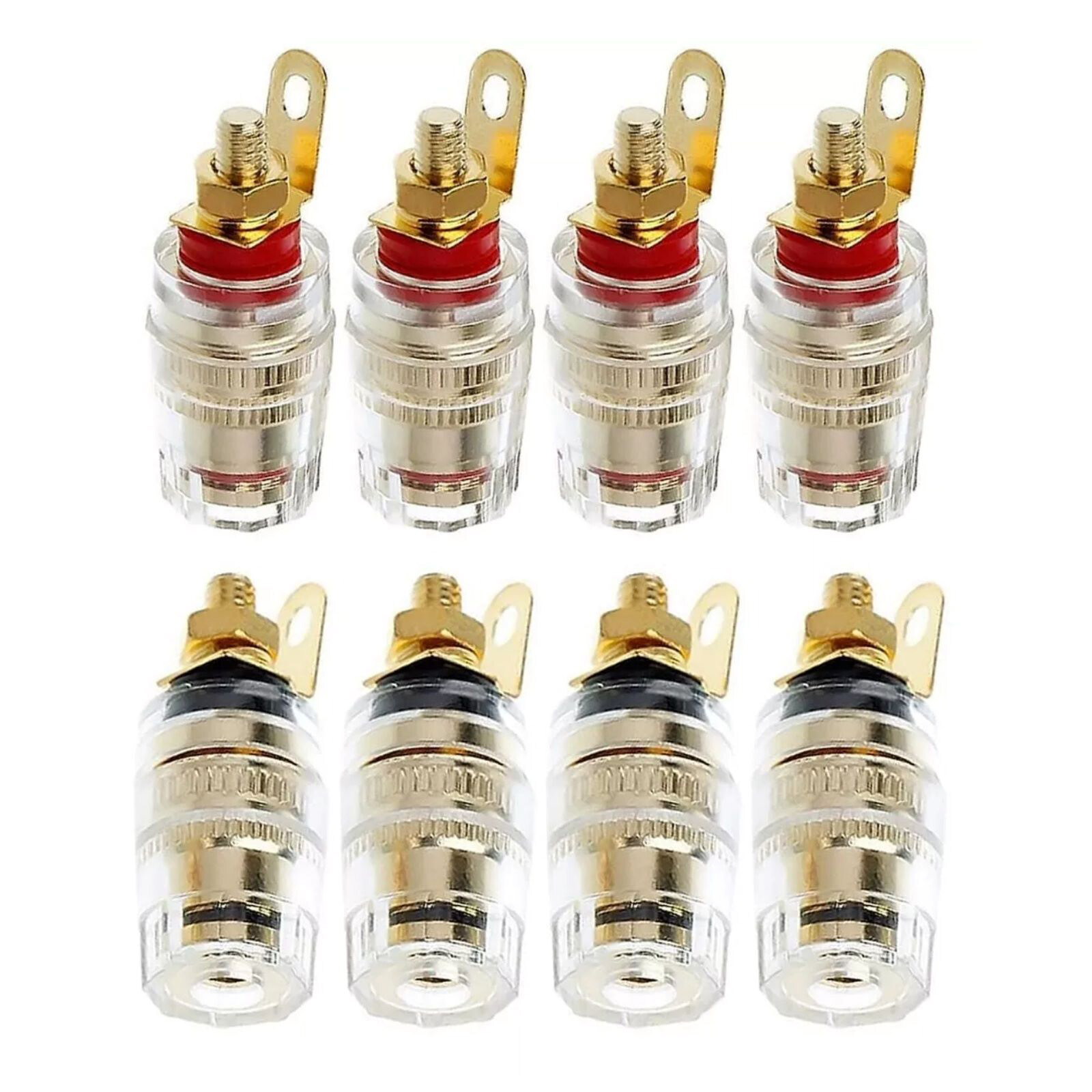 8Pcs 4mm Amplifier Speaker Terminal Binding Post Banana Plug Socket Connector