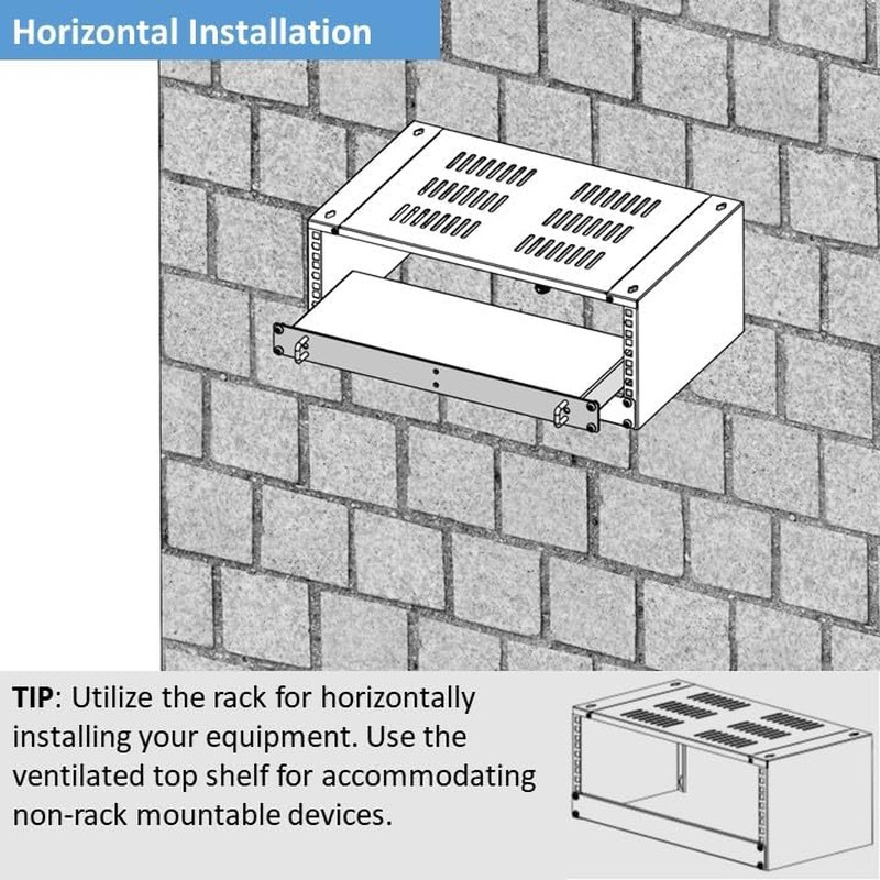 AEONS 4U Wall Mount Reinforced Bracket Network Rack Low Profile Vertical & Horiz