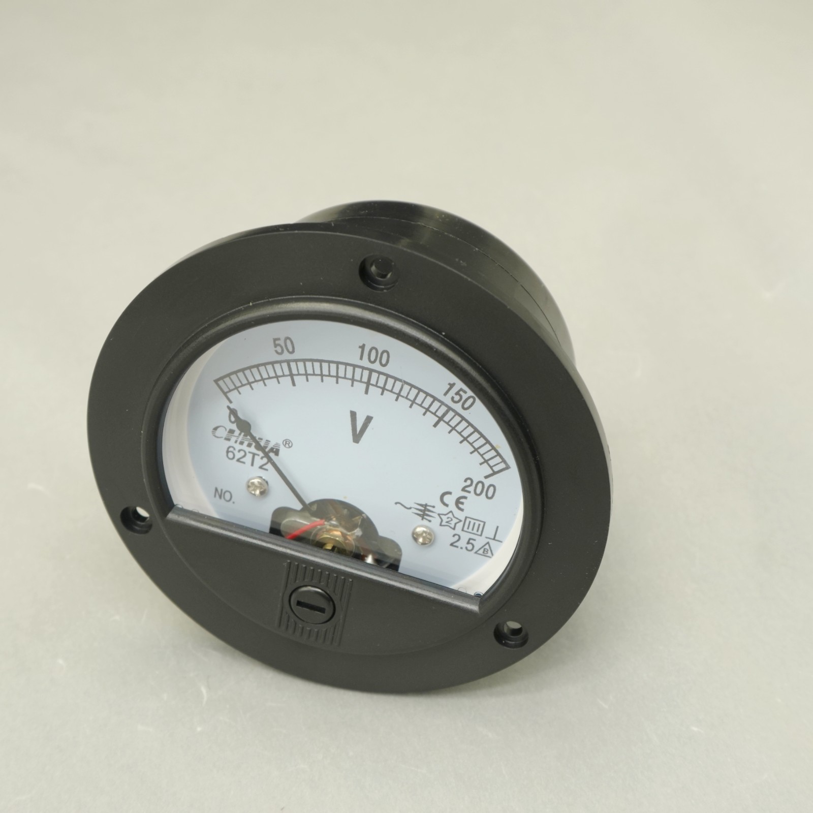 1PC 62T2 AC 0-200V Round Analog Voltmeter Voltage Panel Meter Face Dia. 90mm