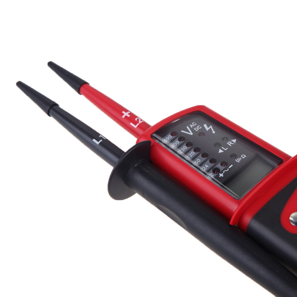 UT15C LED LCD Display AC/DC Voltage Continuity Test 12-690V Voltage Tester