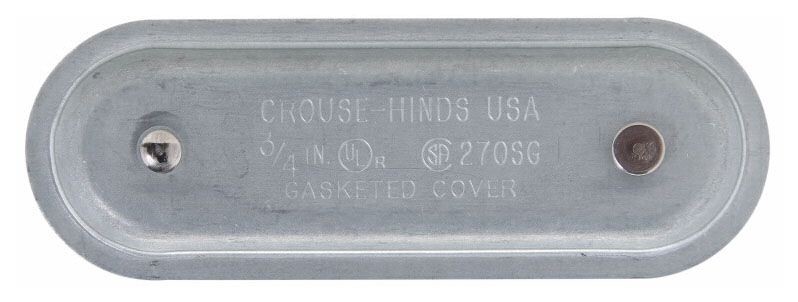 Crouse-Hinds 270SG, 3/4", FM 7, Blank, Conduit Body Cover with Gasket, 1pc