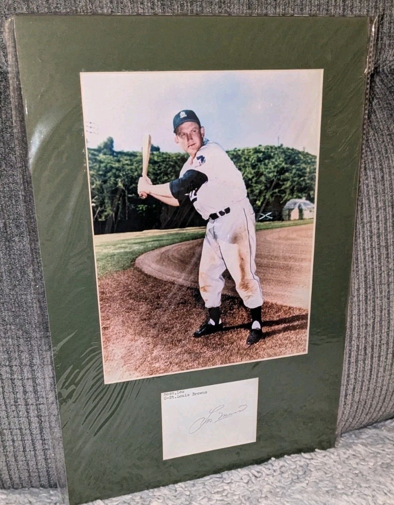 Les Moss St. Louis Browns Signed Cut Matted 8x10 Color Photo W/Our COA