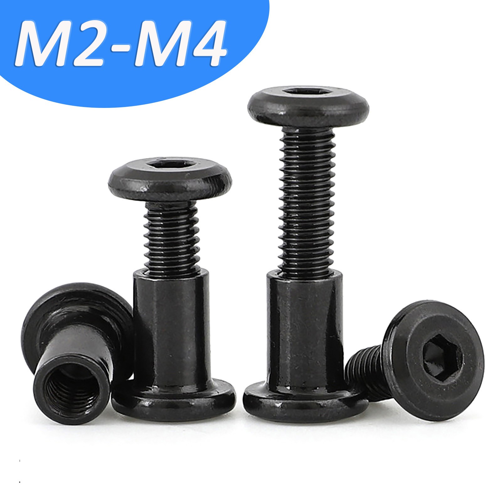 M2-M10 Black Stainless Steel Chicago Screws Sex Bolts Hex Socket Barrel Nut Post