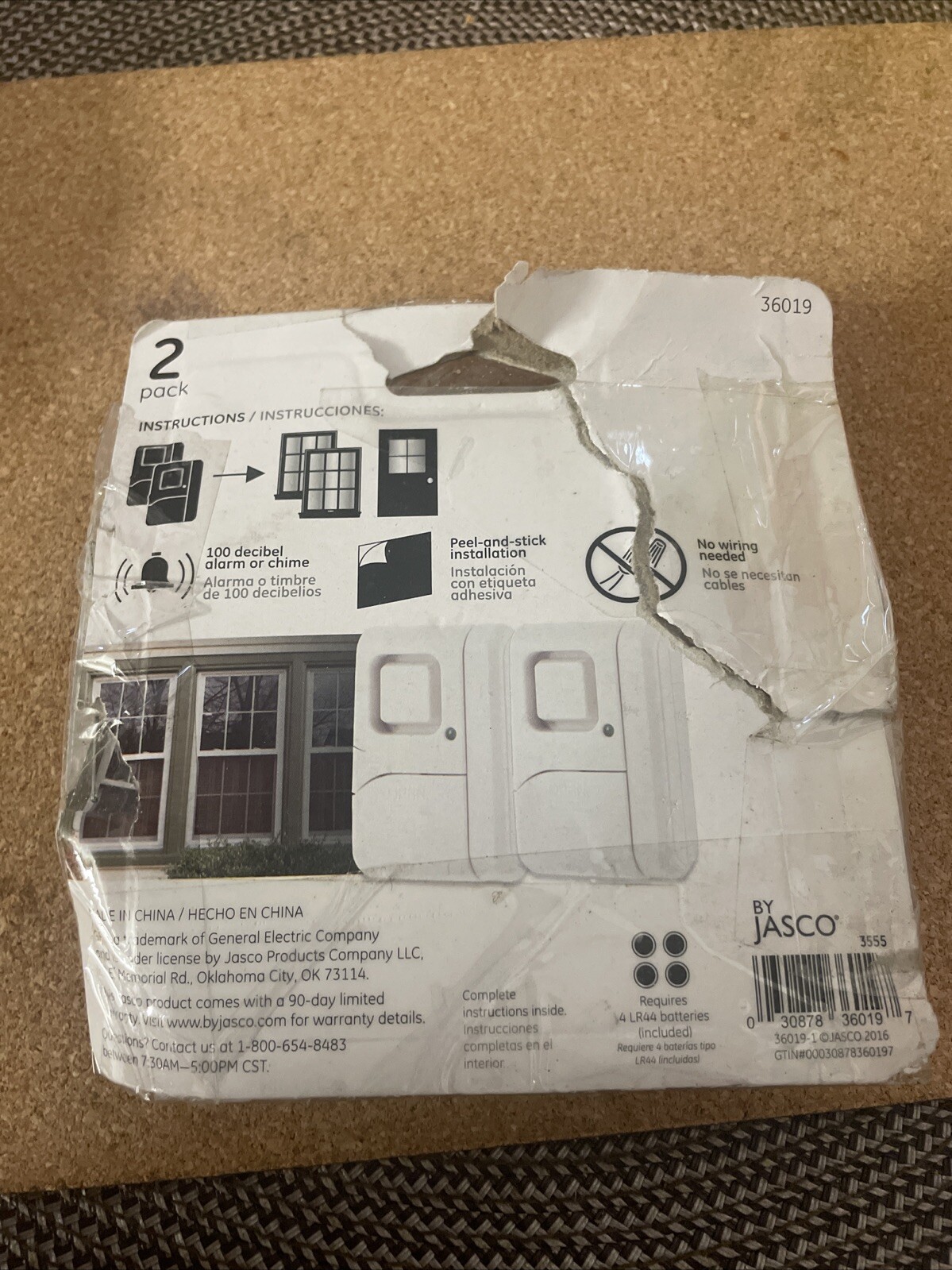 GE - 2 Indoor Window Door Alarm Sensor Model # 36019