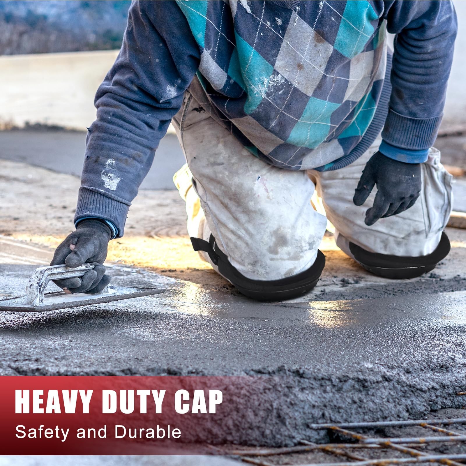Professional Knee Pads for Work Construction with Heavy Duty Cap Foam Padding...