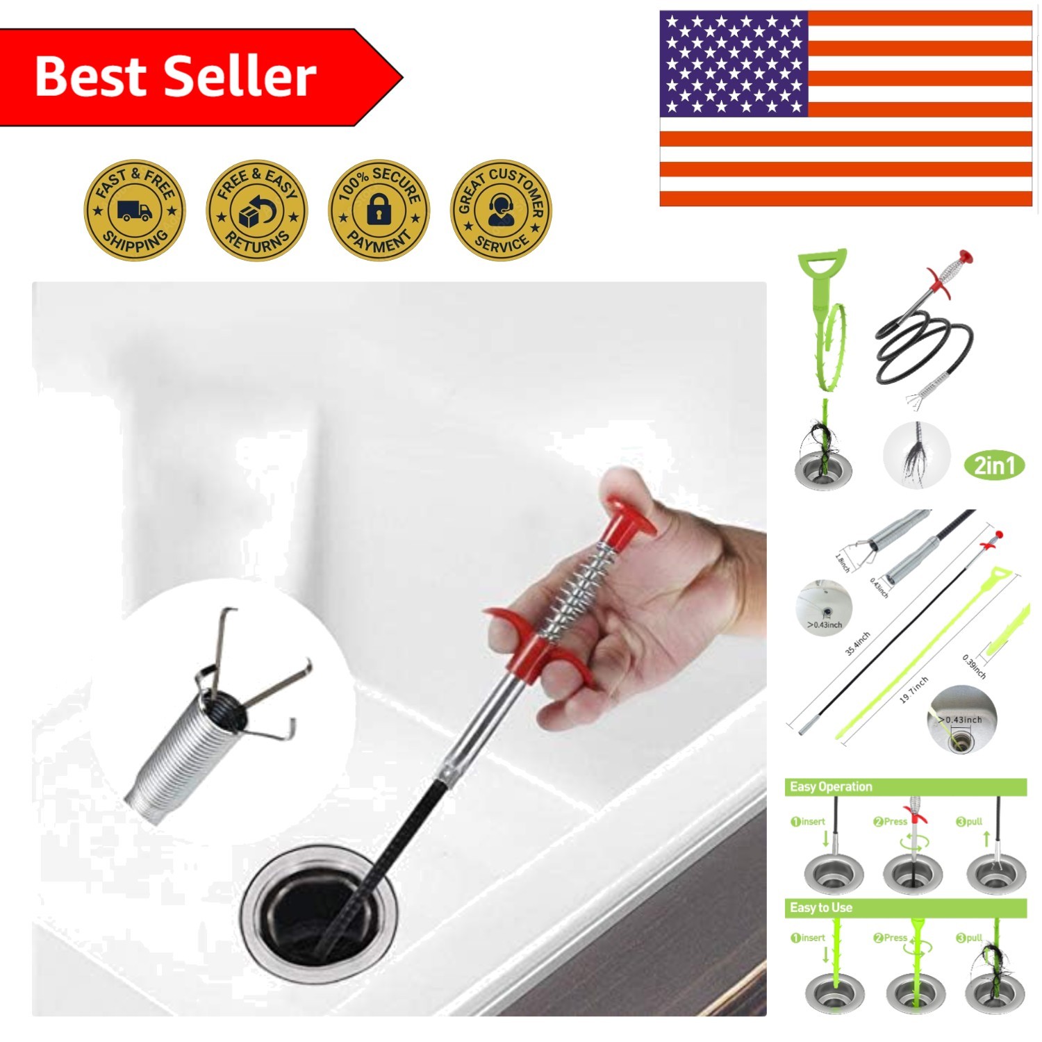 Lightweight 4-Claw Pickup Tool for Home & Kitchen - Bendable  & Grab Design