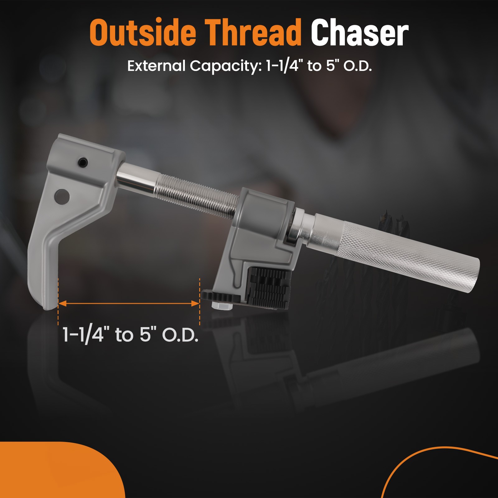 7402 Universal Outside Thread Chaser from 1-1/4” to 5” O.D. threads Kit