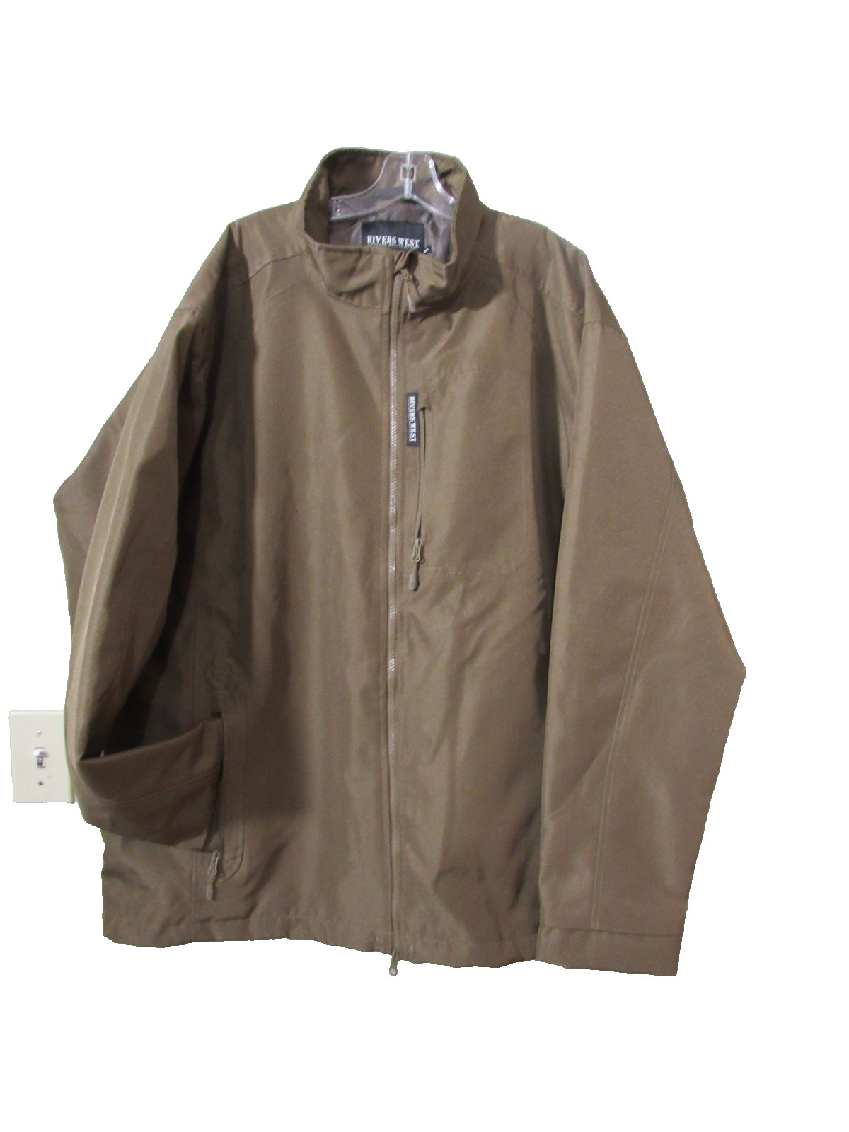 RIVERS WEST MEN'S  TAN HYDRAGUARD CROSS DRAW COAT JACKET 5081 3XL EUC