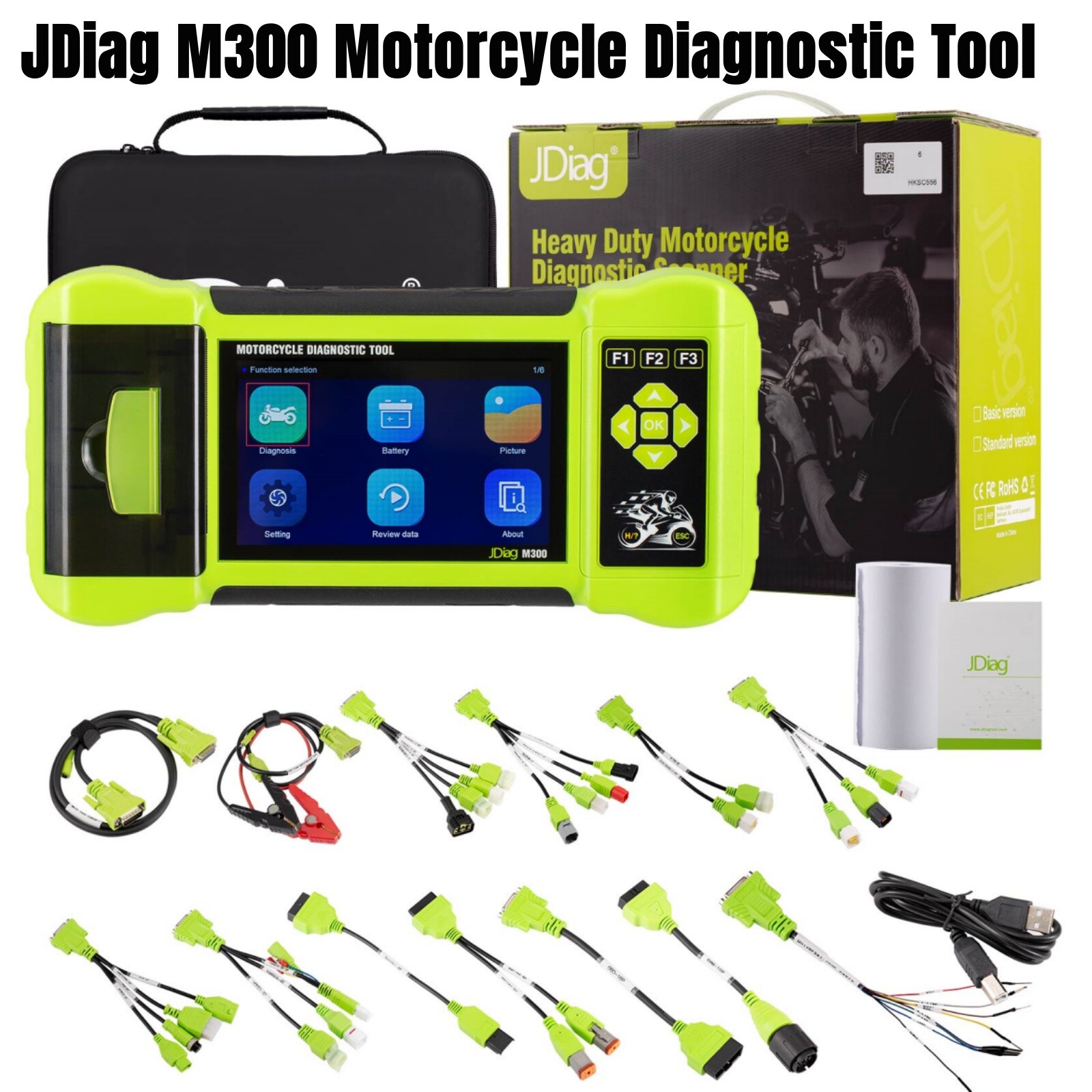 JDiag M300 Full Version Motorcycle Diagnosis OBD2 Scanner Moto Fault Code Reader