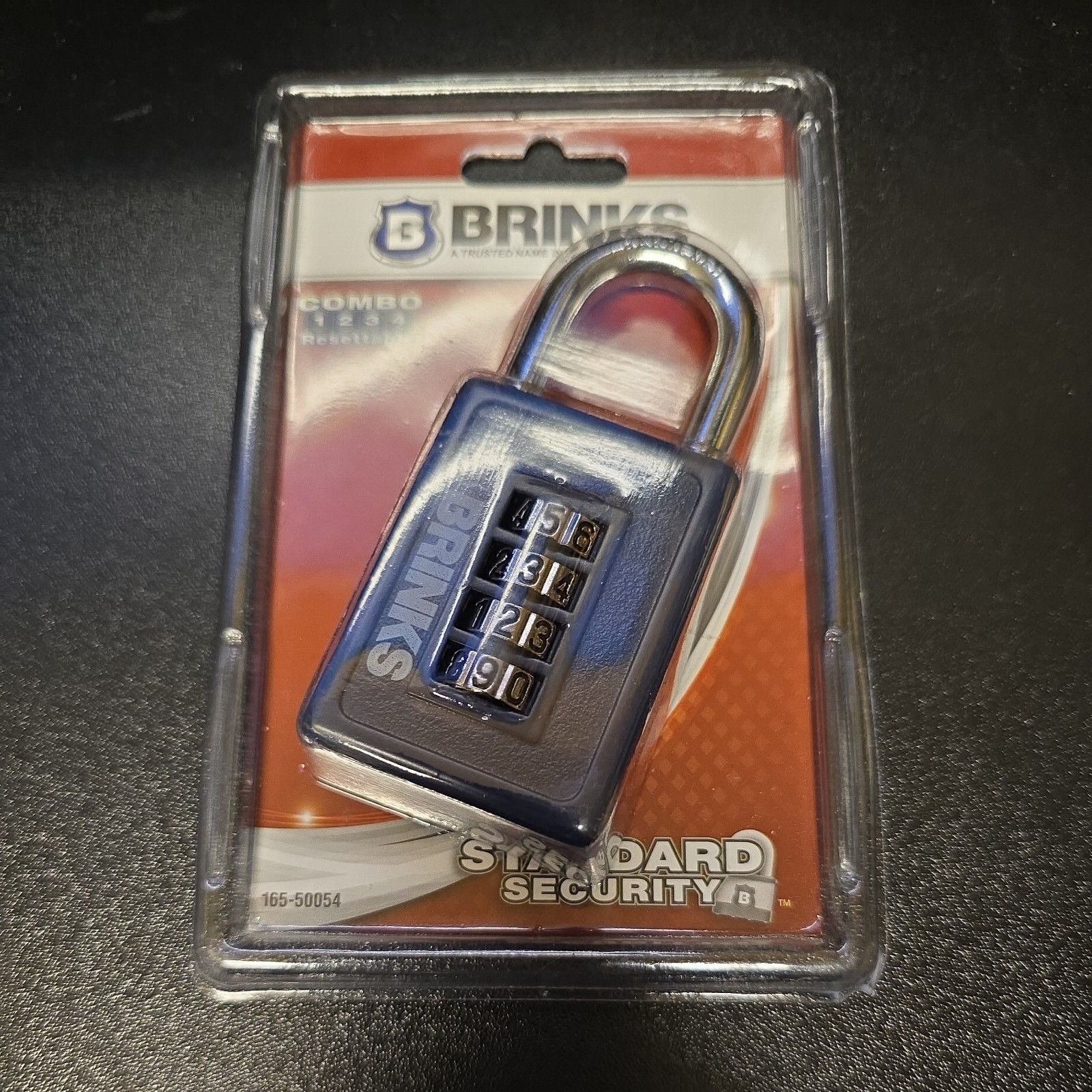 BRINKS COMBO COMBINATION LOCK PADLOCK  RESETTABLE 165-50054 BLUE NEW