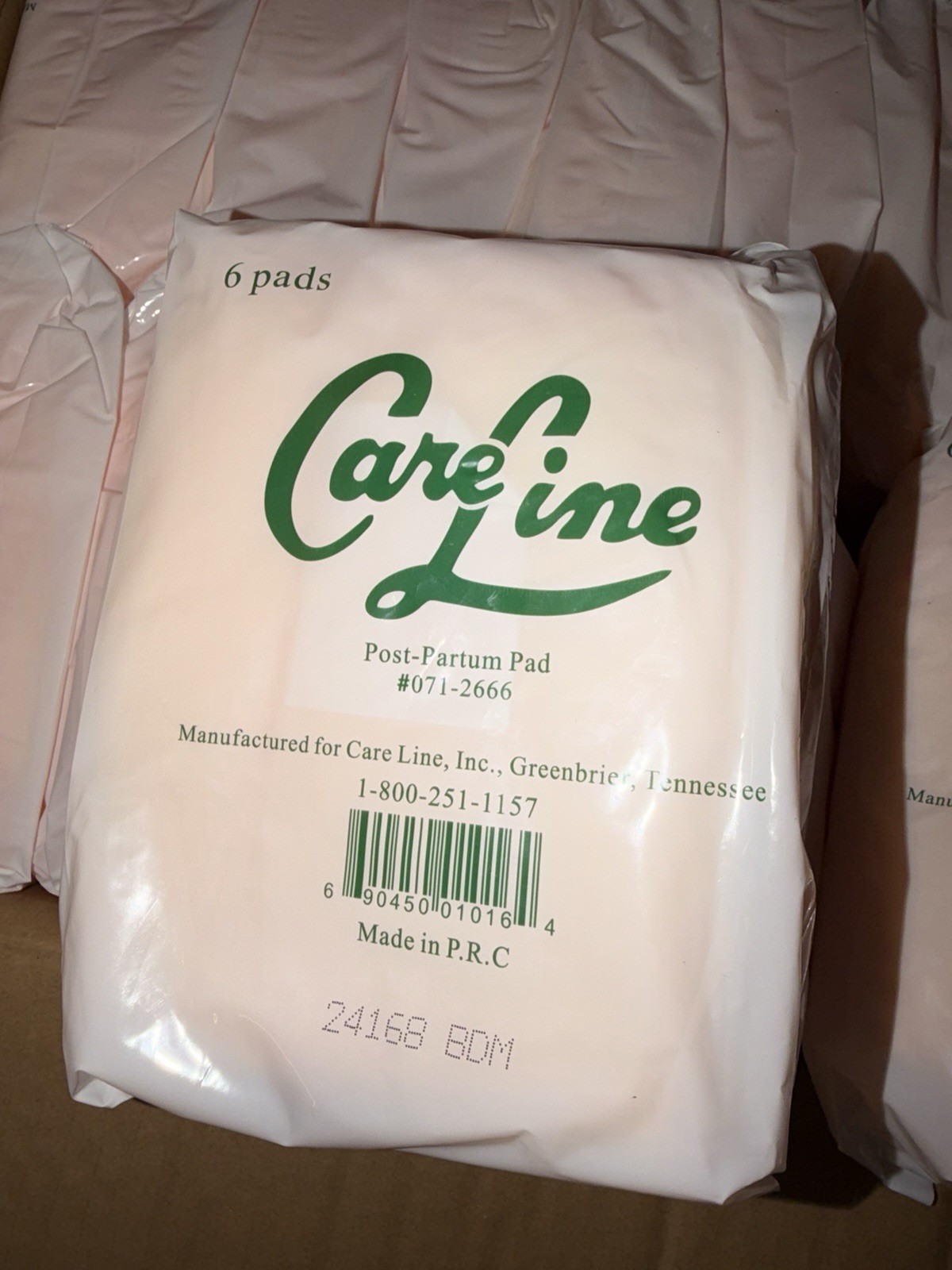 Care Line Postpartum Pads 6ct Maternity Hospital Pads New Sealed