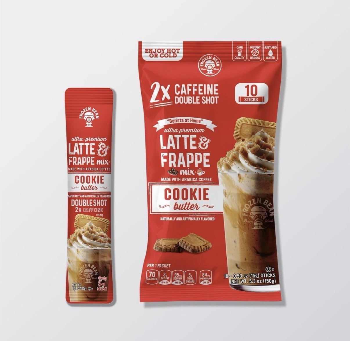 The Frozen Bean Cookie Butter Frappe & Latte Instant Coffee Packets 0.53 - 9 Ct