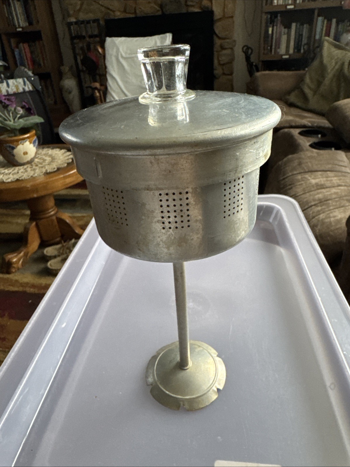 Vintage USA Century Aluminum 20 Cup Stovetop Coffee Pot Stem Strainer Lid Parts
