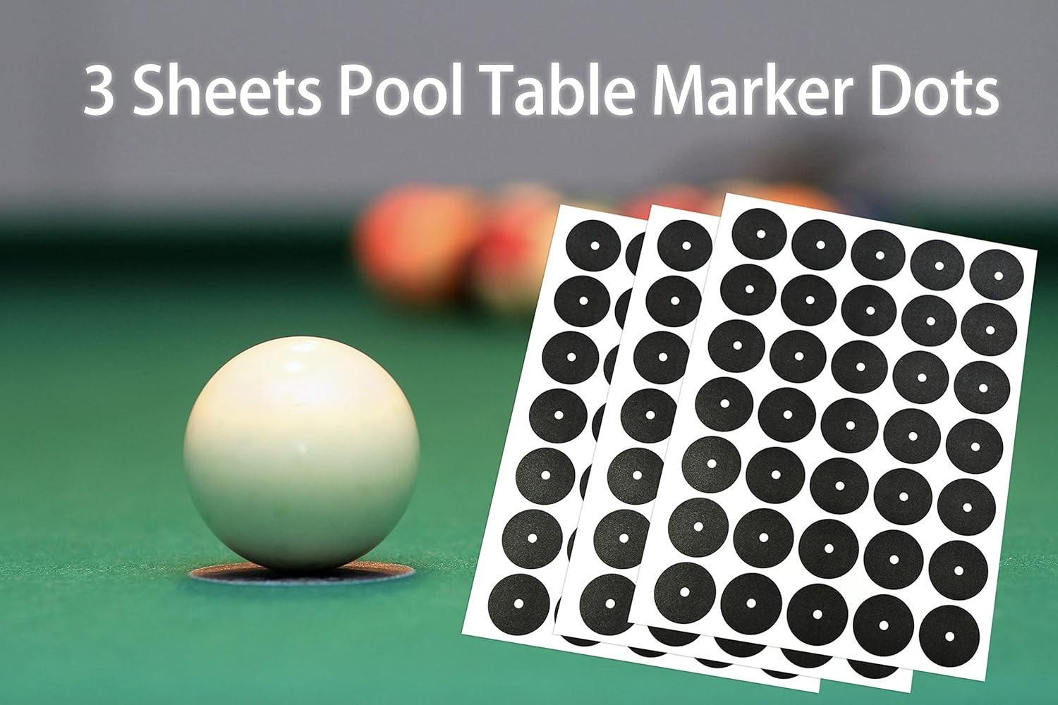 Quick Application Pool Table Position Stickers - 3 Sheets of 35 Markers