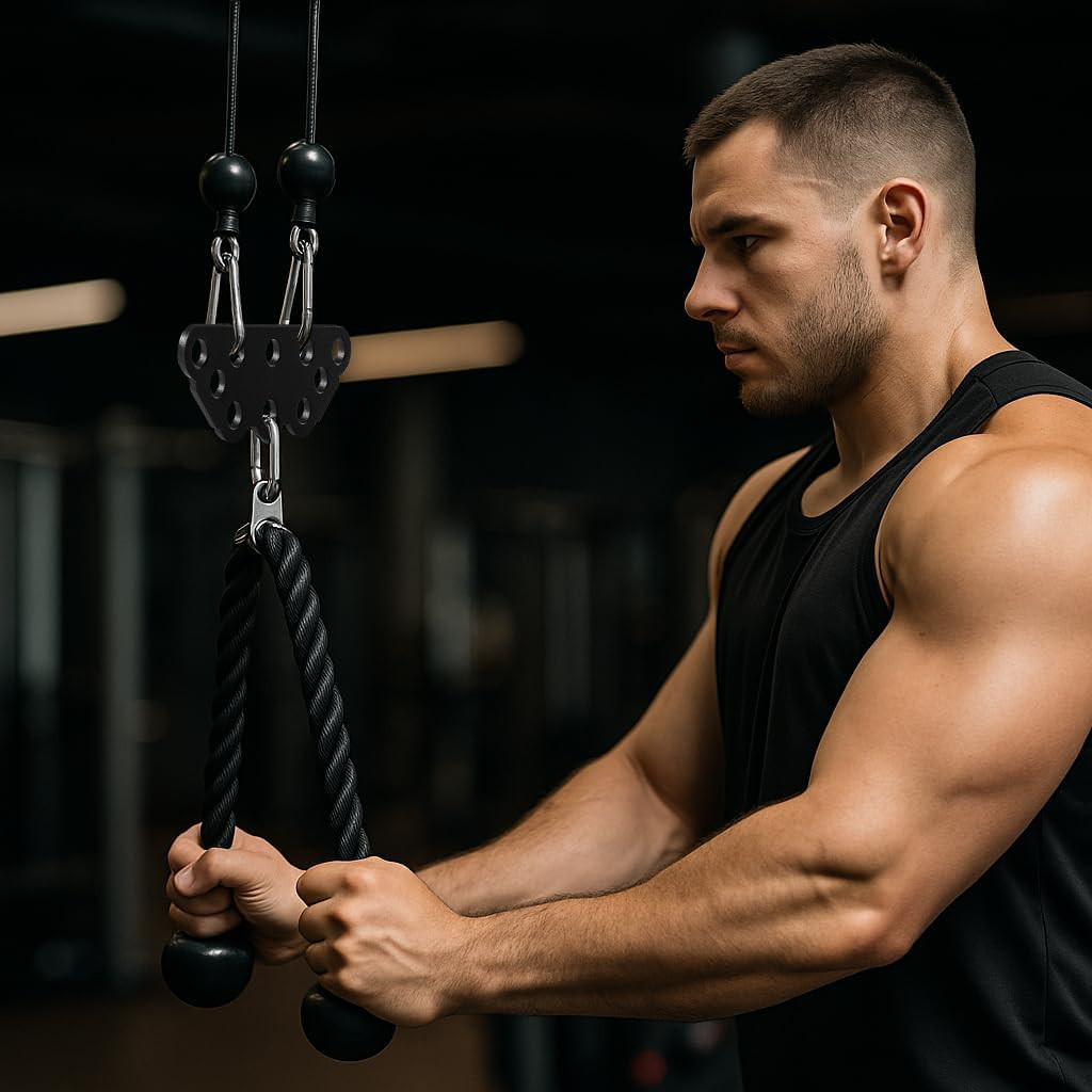 Multi-Grip LAT Pull Down Bar Hardened Powder-Coated Finish, 360° Rotating Stainl
