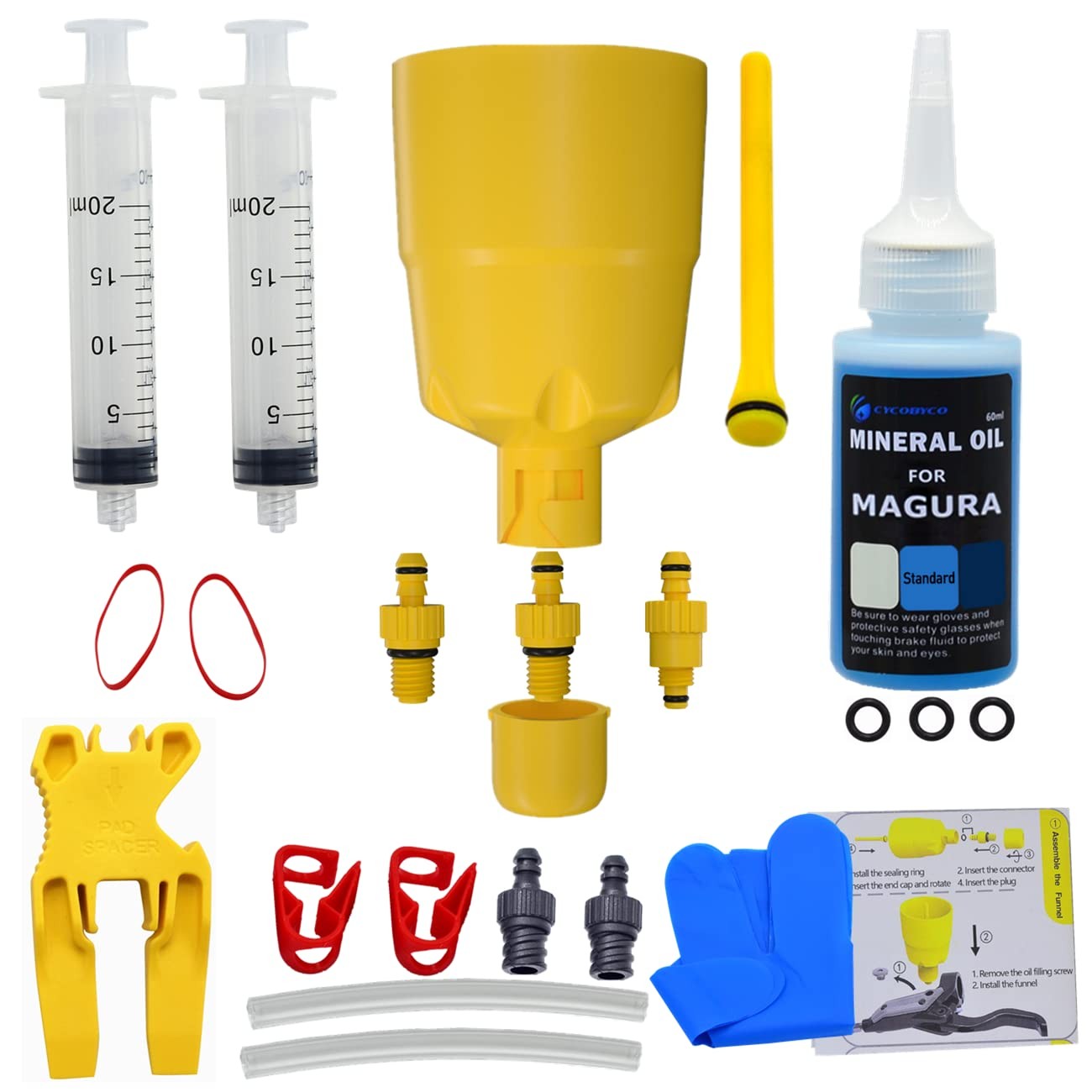 Magura Hydraulic Brake Bleed Kit with 60ml Mineral Oil for Bike Brake Fluid
