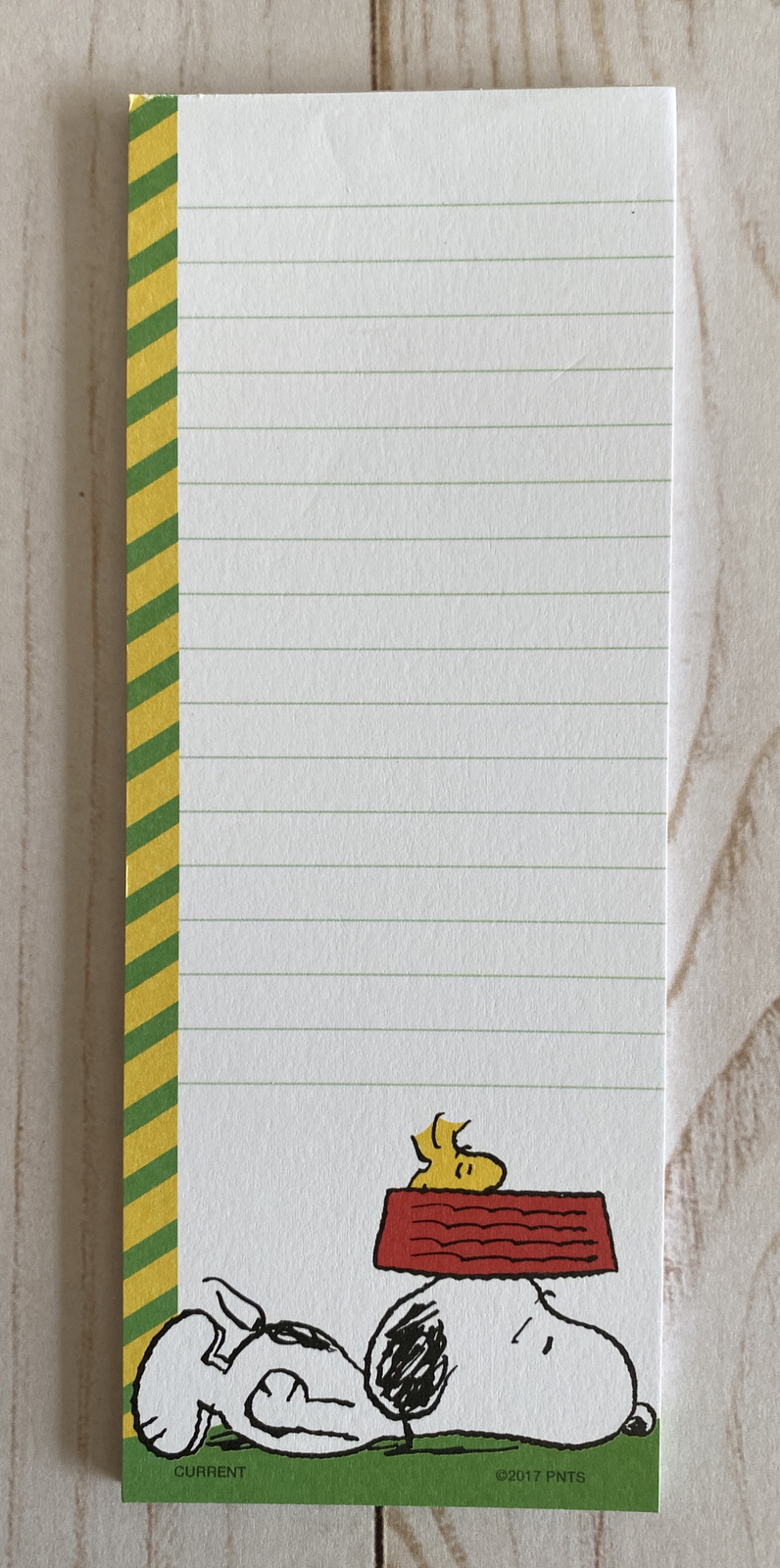Snoopy Under Dog Food Bowl Peanuts + Woodstock Note List Paper Pad New Gift Idea