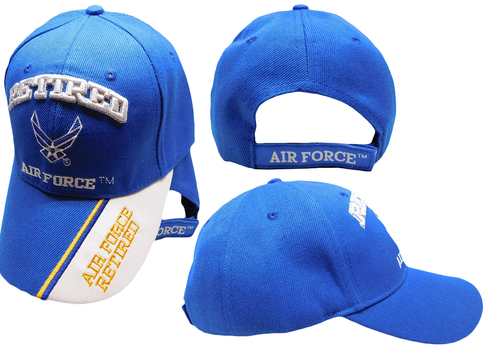 U.S. Air Force USAF Retired Wings Royal Blue Embroidered Cap Hat (TOPW) CAP594