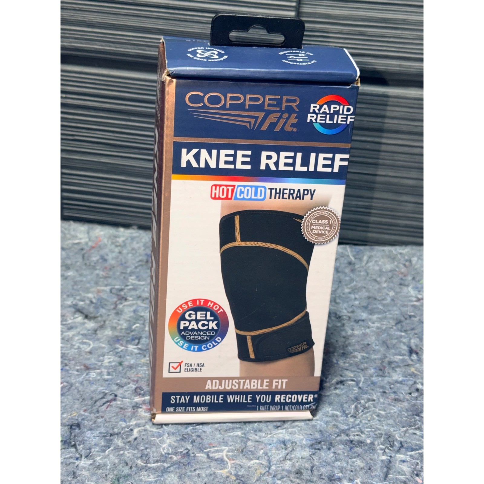 Copper Fit Rapid Relief Knee Relief Hot Cold Therapy Wrap Adjustable One Size